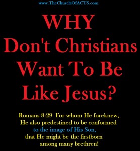 WHYDontChristiansWantToBeLikeJesusRomans8-29